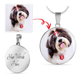 Personalized Custom Photo Shih Tzu Circle Necklace (Put Your Pet on a Necklace)