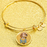 Personalized Custom Photo Shih Tzu Circle Bangle Bracelet (Put Your Pet on a Bracelet)