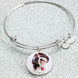 Personalized Custom Photo Shih Tzu Circle Bangle Bracelet (Put Your Pet on a Bracelet)