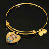 Personalized Custom Photo Shih Tzu Heart Bangle Bracelet (Put Your Pet on a Bracelet)