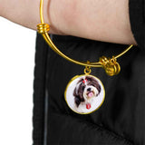 Personalized Custom Photo Shih Tzu Circle Bangle Bracelet (Put Your Pet on a Bracelet)