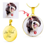 Personalized Custom Photo Shih Tzu Circle Necklace (Put Your Pet on a Necklace)
