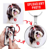 Personalized Custom Photo Shih Tzu Circle Necklace (Put Your Pet on a Necklace)