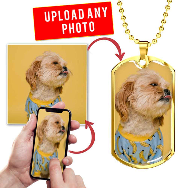 Personalized Custom Photo Shih Tzu Dog Tag Necklace (Put Your Pet on a Dog Tag Necklace)