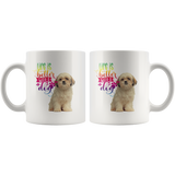 Life Is Better With A Dog Shih Tzu  White Mug (Colorful Text)