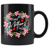 Happy Mothers Day Wreath|Gift for Mom|Mom Coffee Mug Gift|Mom Gift Flower Mug