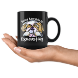 Being Adorable is Exhausting Funny Black Dog Lover Coffee Mug