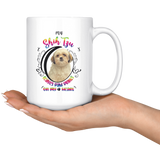 My Shih Tzu Leaves Paw Prints On My Heart White Shih Tzu Mug (Colorful Text)