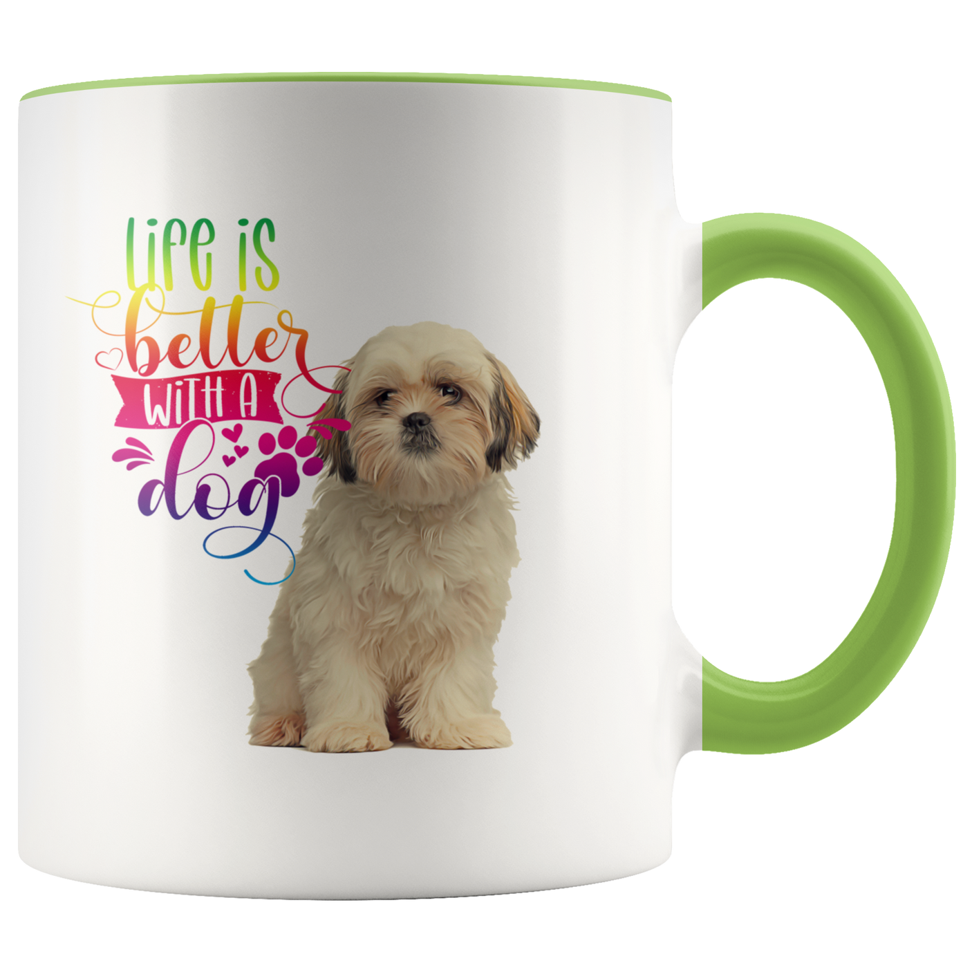 Life Is Better With A Dog Shih Tzu 2-Toned Color Mug